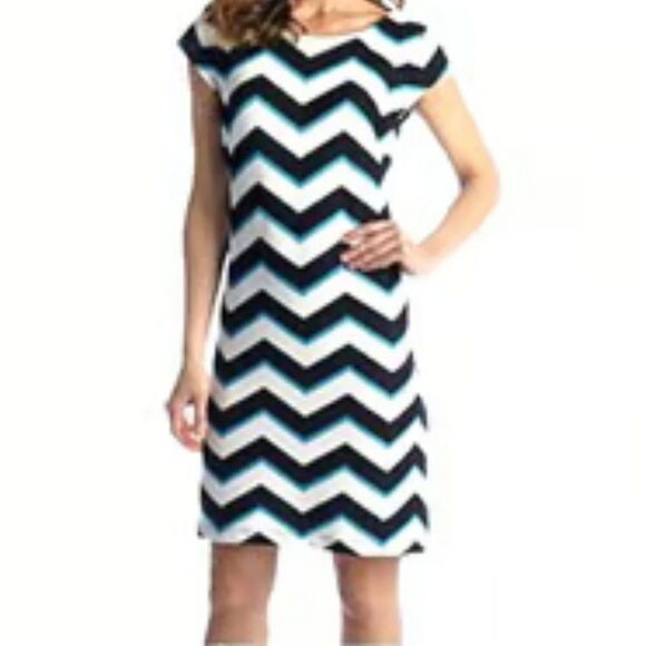 Madison Leigh Chevron Striped Knit Dress. Professional, Career - Picture 1 of 13